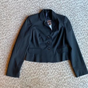 NWT Robert Rodriguez Cropped Black Three-Button Jacket Blazer, size 6